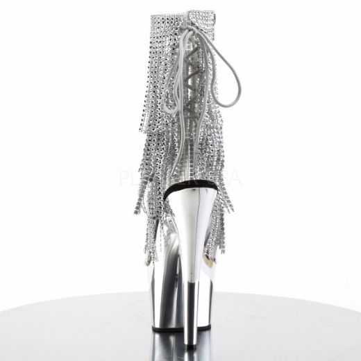Product image of Pleaser Adore-1017Rsf Clear-Silver/Silver Chrome, 7 inch (17.8 cm) Heel, 2 3/4 inch (7 cm) Platform Ankle Boot