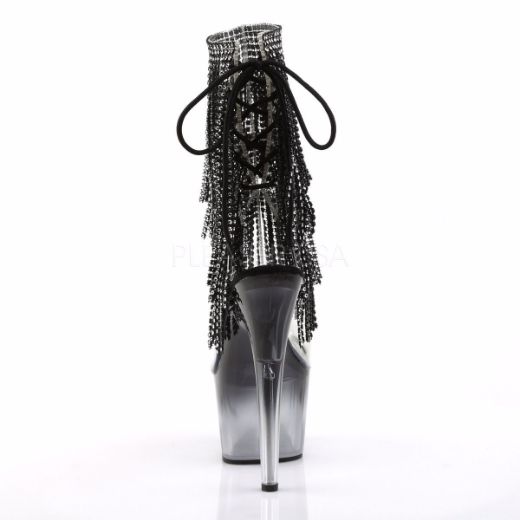 Product image of Pleaser Adore-1017Rsft Clear-Black/Black, 7 inch (17.8 cm) Heel, 2 3/4 inch (7 cm) Platform Ankle Boot