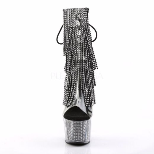 Product image of Pleaser Adore-1017Srs Clear-Black Rhinestone/Black Rhinestone, 7 inch (17.8 cm) Heel, 2 3/4 inch (7 cm) Platform Ankle Boot