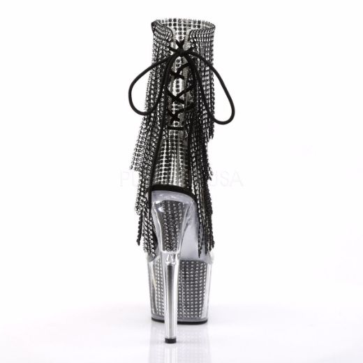 Product image of Pleaser Adore-1017Srs Clear-Black Rhinestone/Black Rhinestone, 7 inch (17.8 cm) Heel, 2 3/4 inch (7 cm) Platform Ankle Boot
