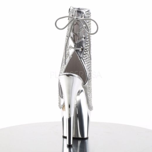 Product image of Pleaser Adore-1018Dcs Silver Multi Rhinestone/Silver Chrome, 7 inch (17.8 cm) Heel, 2 3/4 inch (7 cm) Platform Ankle Boot