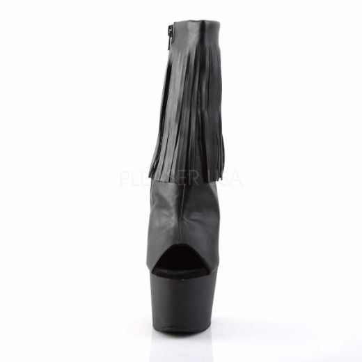Product image of Pleaser Adore-1019 Black Faux Leather/Black Matte, 7 inch (17.8 cm) Heel, 2 3/4 inch (7 cm) Platform Ankle Boot