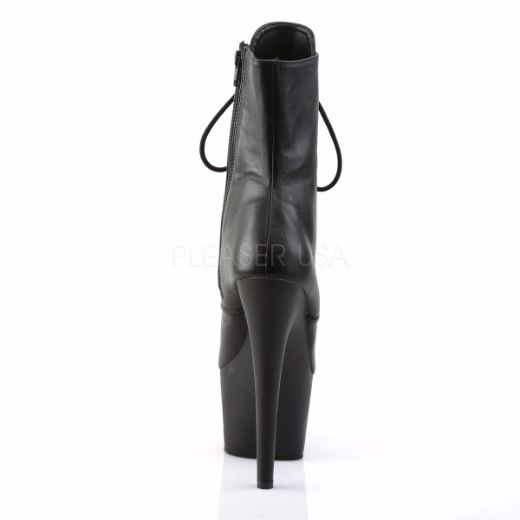 Product image of Pleaser Adore-1020 Black Leather/Black, 7 inch (17.8 cm) Heel, 2 3/4 inch (7 cm) Platform Ankle Boot