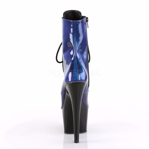 Product image of Pleaser Adore-1020Shg Blue-Purple/Black, 7 inch (17.8 cm) Heel, 2 3/4 inch (7 cm) Platform Ankle Boot