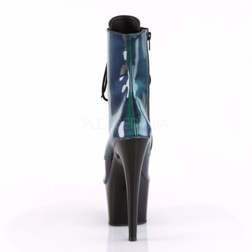 Product image of Pleaser Adore-1020Shg Purple-Green/Black, 7 inch (17.8 cm) Heel, 2 3/4 inch (7 cm) Platform Ankle Boot