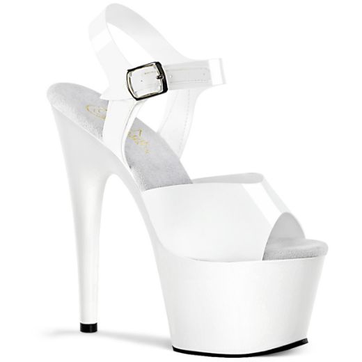 Product image of Pleaser Adore-708N White (Jelly-Like) Tpu/White, 7 inch (17.8 cm) Heel, 2 3/4 inch (7 cm) Platform Sandal Shoes