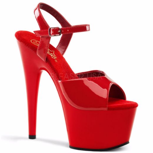 Product image of Pleaser Adore-709 Red/Red, 7 inch (17.8 cm) Heel, 2 3/4 inch (7 cm) Platform Sandal Shoes