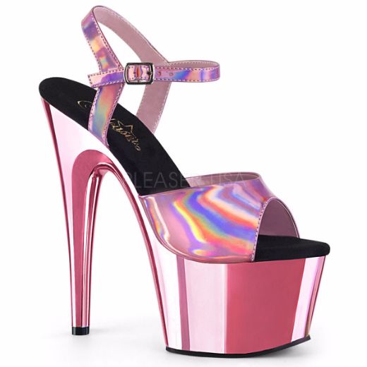 Product image of Pleaser Adore-709Hgch Baby Pink Hologram/Baby Pink Chrome, 2 3/4 inch (7 cm) Platform Sandal Shoes