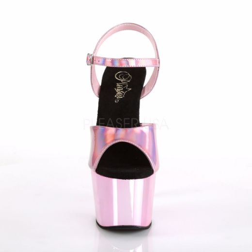 Product image of Pleaser Adore-709Hgch Baby Pink Hologram/Baby Pink Chrome, 2 3/4 inch (7 cm) Platform Sandal Shoes