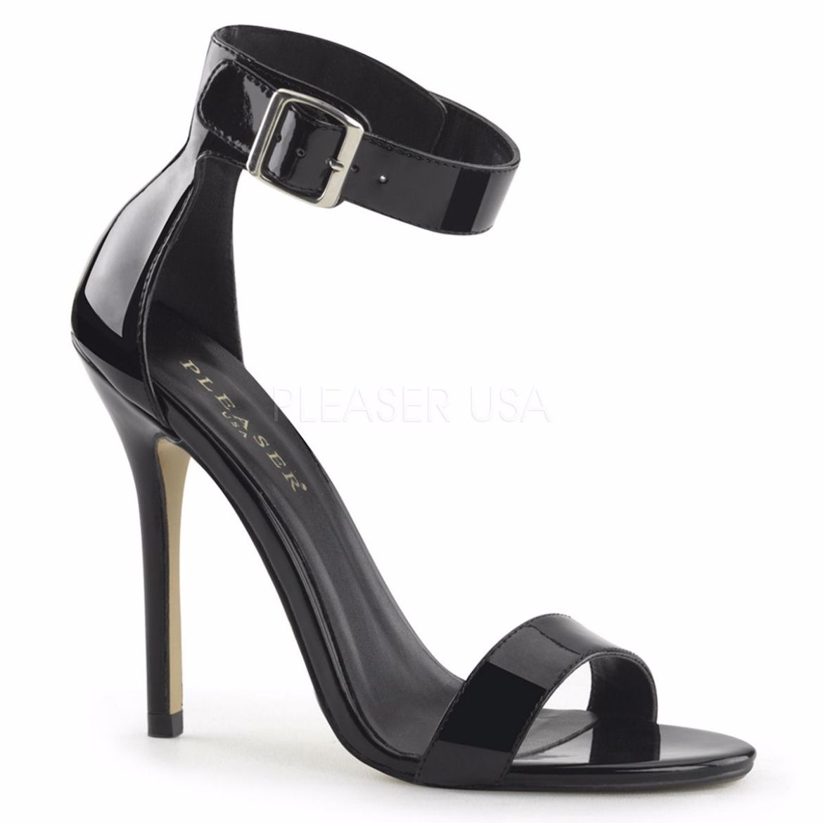 Product image of Pleaser Amuse-10 Black Patent, 5 inch (12.7 cm) Heel, Sandal Shoes