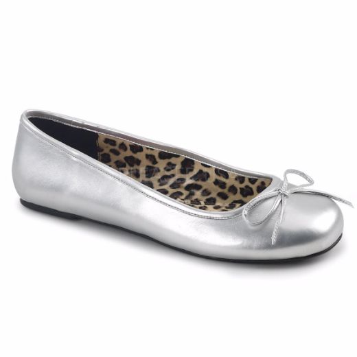 Product image of Pleaser Pink Label Anna-01 Silver Met. Pu, Flat Flat Shoes