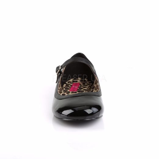 Product image of Pleaser Pink Label Anna-02 Black Patent-Faux Leather, Flat Flat Shoes