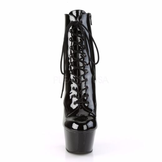 Product image of Pleaser Aspire-1020 Black Patent/Black , 6 inch (15.2 cm) Heel, 2 1/4 inch (5.7 cm) Platform Ankle Boots