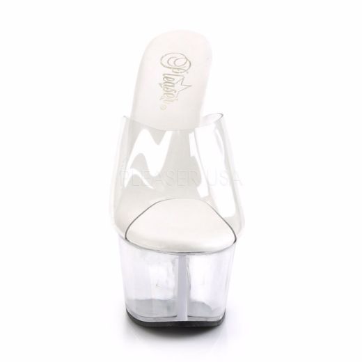 Product image of Pleaser Aspire-601 Clear/Clear, 6 inch (15.2 cm) Heel, 2 1/4 inch (5.7 cm) Platform Slide Mule Shoes