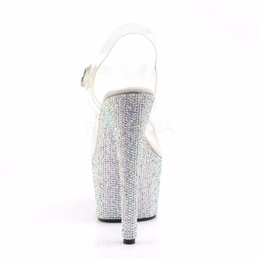 Product image of Pleaser Bejeweled-708Dm Clear/Silver Multi Rhinestone, 7 inchHeel, 2 3/4  inch (7 cm) Platform Sandal Shoes