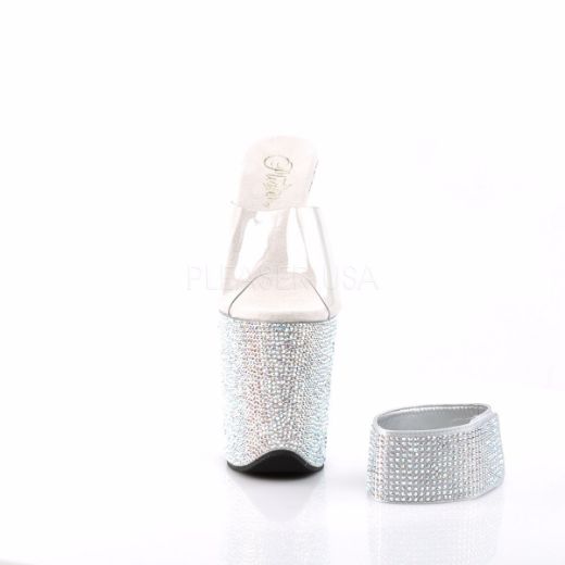 Product image of Pleaser Bejeweled-812Rs Clear/Silver Multi Rhinestone, 8 inch (20.3 cm) Heel, 4 inch (10.2 cm) Platform Sandal Shoes