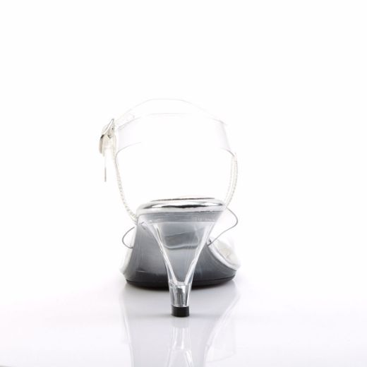 Product image of Fabulicious Belle-308 Clear/Clear, 3 inch (7.6 cm) Heel, 1/8 inch (0.3 cm) Platform Slide Mule Shoes