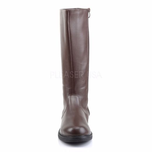 Product image of Funtasma Captain-100 Brown Pu, 1 inch (2.5 cm) Heel Knee High Boot