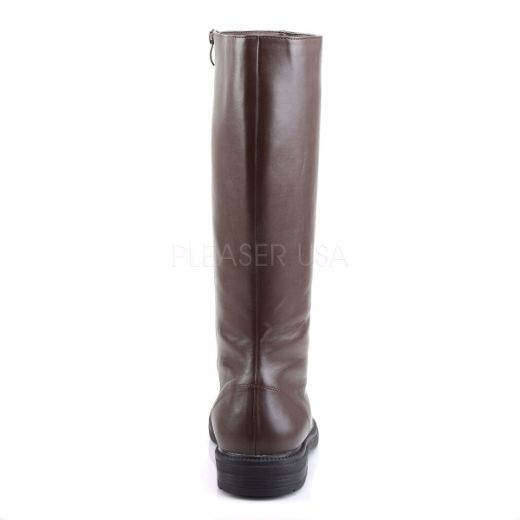 Product image of Funtasma Captain-100 Brown Pu, 1 inch (2.5 cm) Heel Knee High Boot