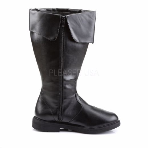 Product image of Funtasma Captain-105 Black Pu, 1 inch (2.5 cm) Heel Knee High Boot
