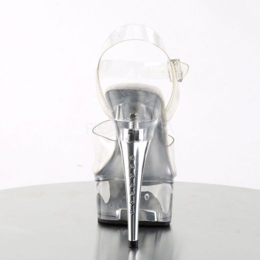 Product image of Pleaser Captiva-608 Clear/Clear, 6 inch (15.2 cm) Heel, 1 3/4 inch (4.4 cm) Platform Sandal Shoes