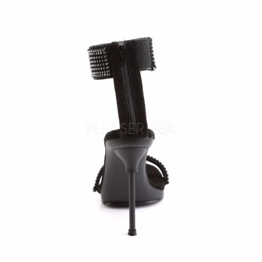 Product image of Fabulicious Chic-40 Black Nubuck Pu/Black, 4 1/2 inch (11.4 cm) Heel, 1/4 inch (0.6 cm) Platform Sandal Shoes