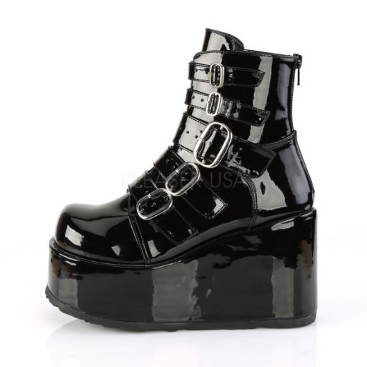 Product image of Demonia Concord-57 Black Patent , 4 1/4 inch Platform Ankle Boot