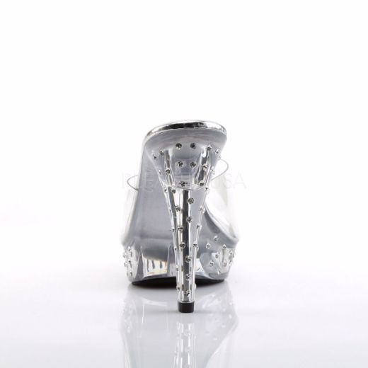 Product image of Fabulicious Cocktail-501Sdt Clear/Clear, 5 inch (12.7 cm) Heel, 1 inch (2.5 cm) Platform Slide Mule Shoes