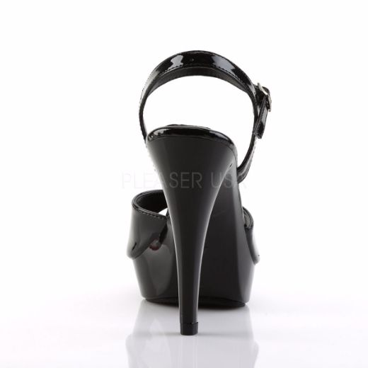 Product image of Fabulicious Cocktail-509 Black/Black, 5 inch (12.7 cm) Heel, 1 inch (2.5 cm) Platform Sandal Shoes