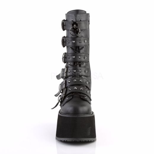 Product image of Demonia Damned-225 Black Vegan Leather, 3 1/2 inch Platform Knee High Boot