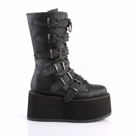 Product image of Demonia Damned-225 Black Vegan Leather, 3 1/2 inch Platform Knee High Boot