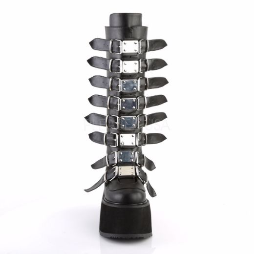 Product image of Demonia Damned-318 Black Vegan Leather, 3 1/2 inch Platform Knee High Boot