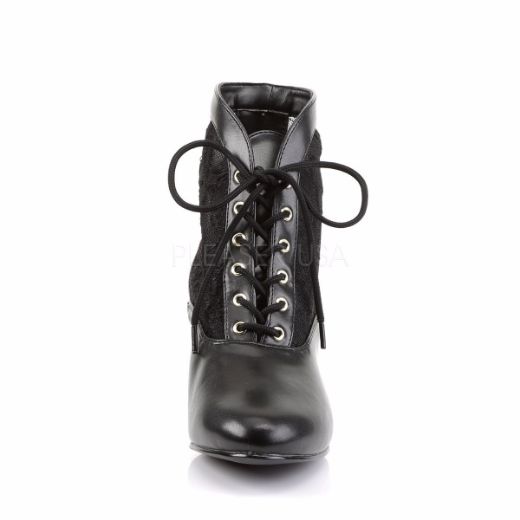 Product image of Funtasma Dame-05 Black Pu-Lace, 2 inch (5.1 cm) Heel Ankle Boot