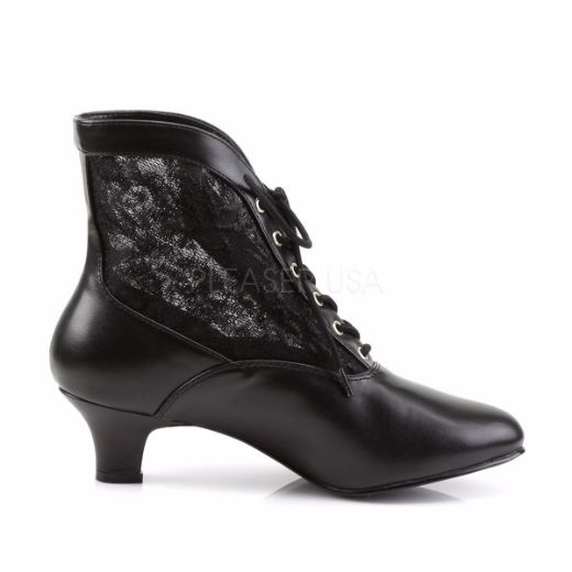 Product image of Funtasma Dame-05 Black Pu-Lace, 2 inch (5.1 cm) Heel Ankle Boot