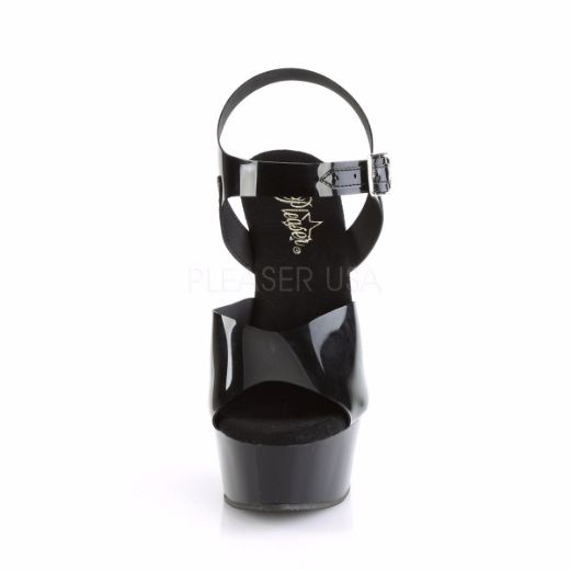 Product image of Pleaser Delight-608N Black (Jelly-Like) Tpu/Black, 6 inch (15.2 cm) Heel, 1 3/4 inch (4.4 cm) Platform Sandal Shoes