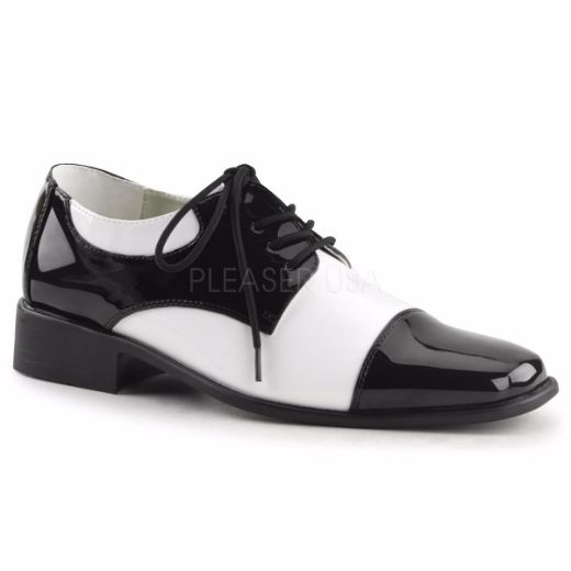 Product image of Funtasma Disco-18 Black-White Patent, 1 inch (2.5 cm) Heel Court Pump Shoes