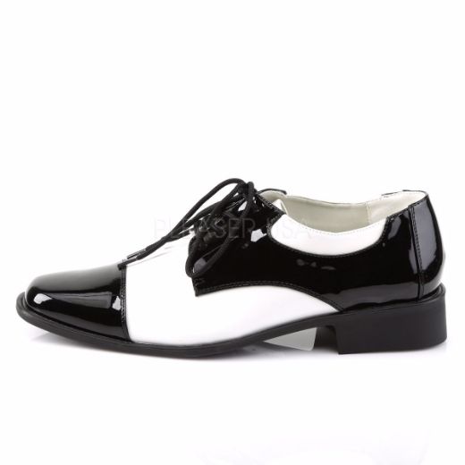 Product image of Funtasma Disco-18 Black-White Patent, 1 inch (2.5 cm) Heel Court Pump Shoes