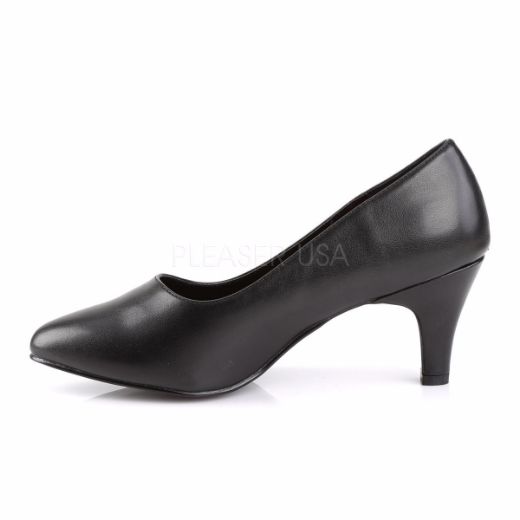 Product image of Pleaser Pink Label Divine-420 Black Faux Leather, 3 inch (7.6 cm) Heel Court Pump Shoes