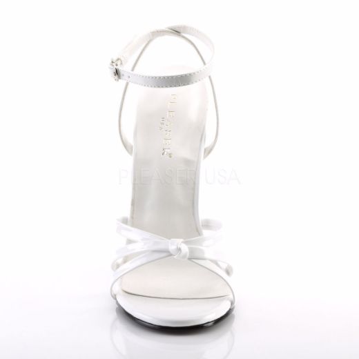 Product image of Devious Domina-108 White Patent, 6 inch (15.2 cm) Heel Sandal Shoes
