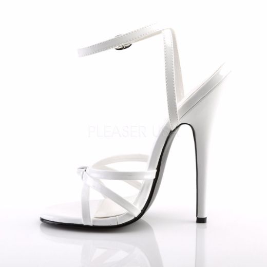 Product image of Devious Domina-108 White Patent, 6 inch (15.2 cm) Heel Sandal Shoes