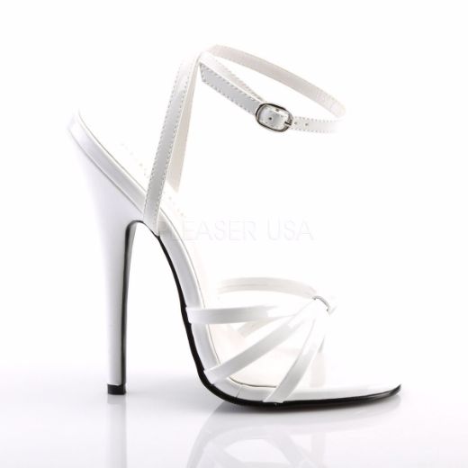 Product image of Devious Domina-108 White Patent, 6 inch (15.2 cm) Heel Sandal Shoes