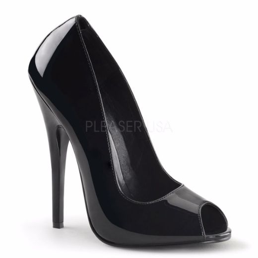 Product image of Devious Domina-212 Black Patent, 6 inch (15.2 cm) Heel Court Pump Shoes