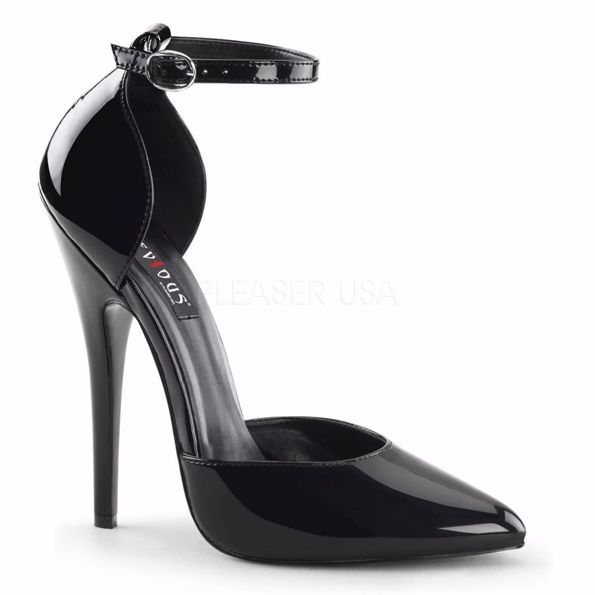 Product image of Devious Domina-402 Black Patent, 6 inch (15.2 cm) Heel Court Pump Shoes