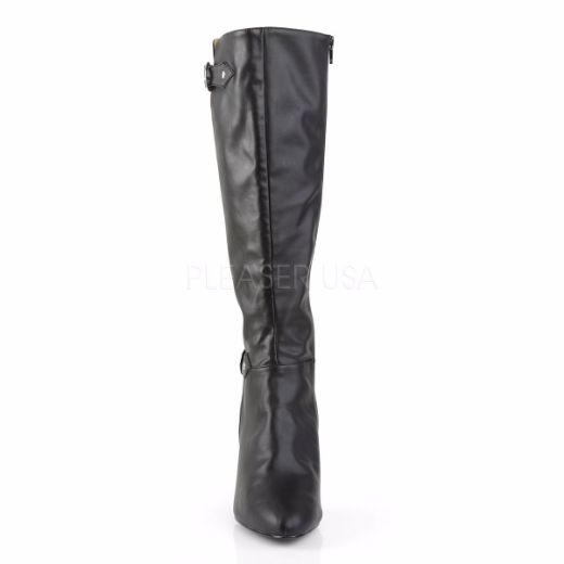 Product image of Pleaser Pink Label Dream-2030 Black Faux Leather, 4 inch (10.2 cm) Heel Knee High Boot