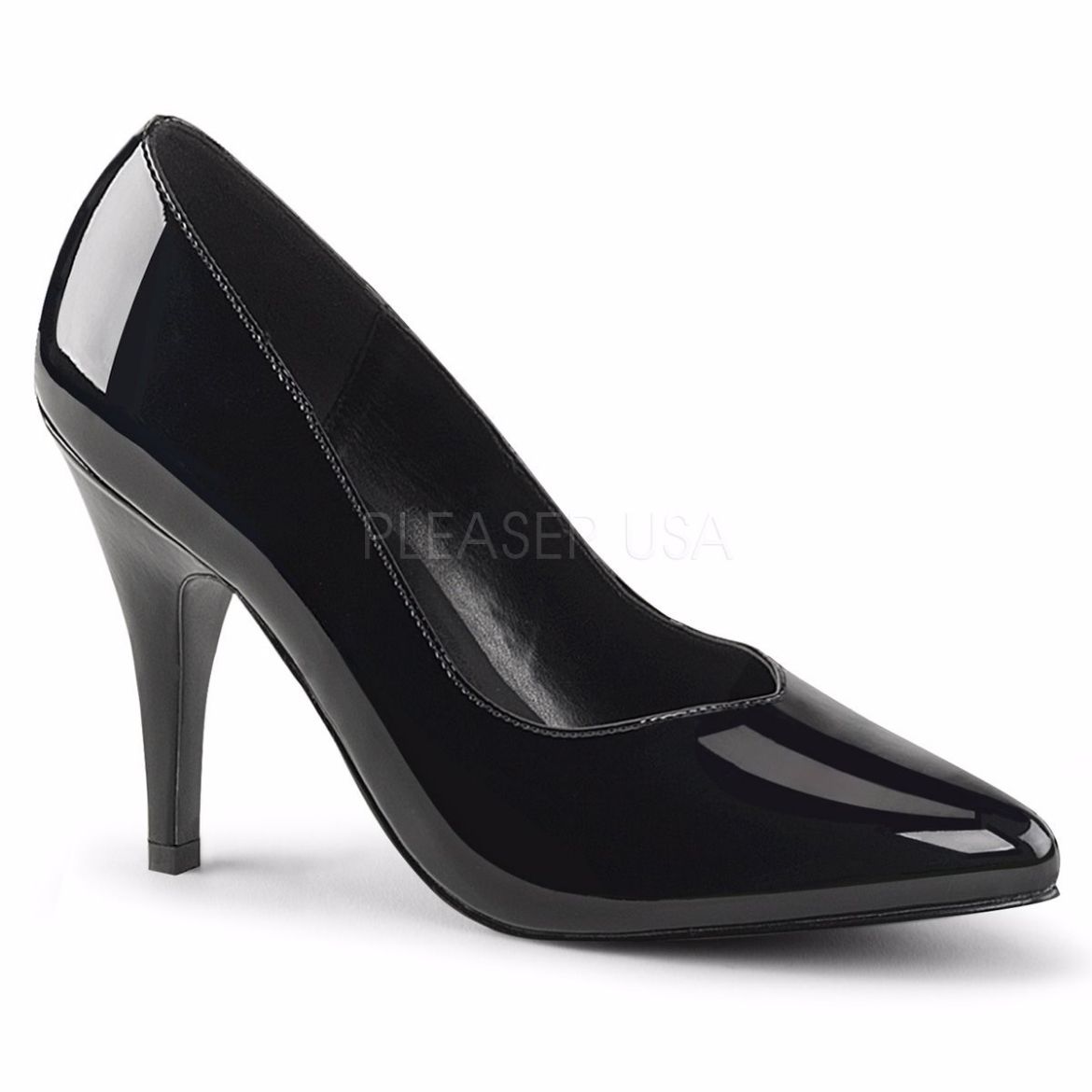 Product image of Pleaser Pink Label Dream-420 Black Patent, 4 inch (10.2 cm) Heel Court Pump Shoes