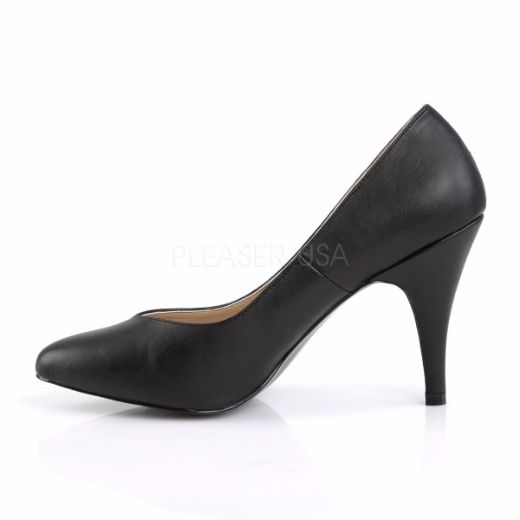 Product image of Pleaser Pink Label Dream-420 Black Faux Leather, 4 inch (10.2 cm) Heel Court Pump Shoes