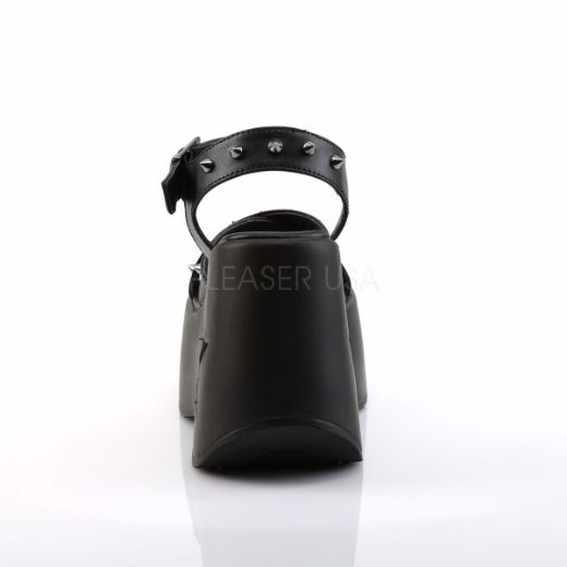 Product image of Demonia Dynamite-02 Black Vegan Leather, 5 inch Platform Sandal Shoes