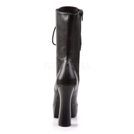 Product image of Pleaser Electra-1020 Black Faux Leather/Black Matte, 5 inch (12.7 cm) Heel, 1 1/2 inch (3.8 cm) Platform Ankle Boot