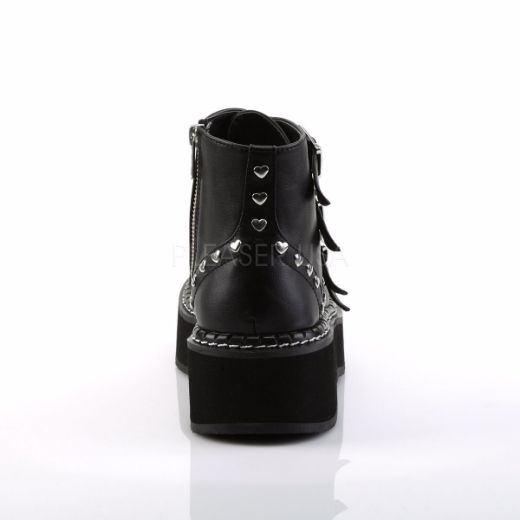 Product image of Demonia Emily-315 Black Vegan Leather, 2 inch Platform Ankle Boot