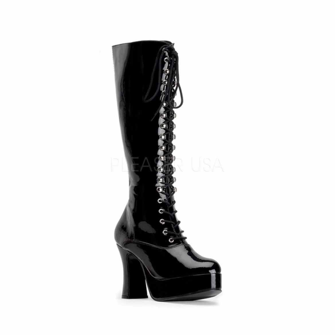 Product image of Funtasma Exotica-2020 Black Patent, 4 inch (10.2 cm) Heel, 1 1/2 inch (3.8 cm) Platform Knee High Boot